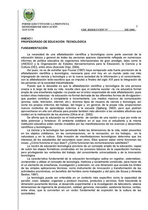 Caja curricular Profesorado de Tecnología