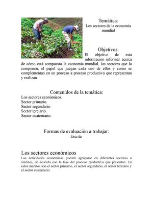 Los sectores de la economía mundial