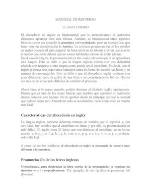 MATERIAL DE REFUERZO EL ABECEDARIO CURSO DE MILAULAS