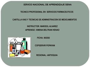 CARTILLA DE VIAS Y TECNICAS DE ADMINISTRACION DE MEDICAMENTOS