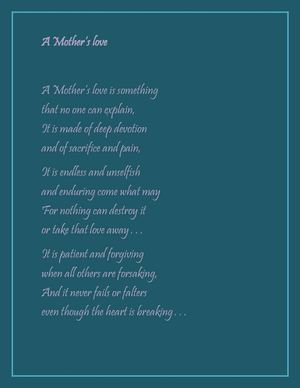 A mother´s love. Poem