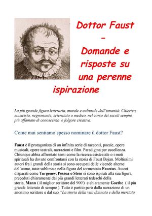 Il dottor Faust - Domande e Risposte su una Perenne Ispirazione
