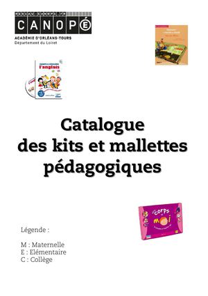Catalogues des mallettes et kits pédagogiques