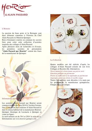 Henriot-Quimper signe des assiettes pour Alain Passard