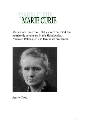 MUJERES IMPORTANTES EN LA HISTORIA MARIE CURIE