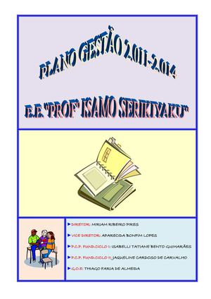 PLANO GESTÃO - ISAMO SERIKIYAKU - 2014