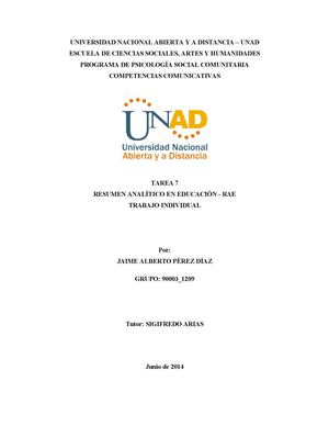 Resumen Analítico en Educación
