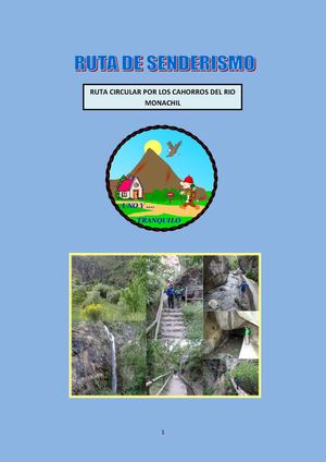 Ruta de senderismo circular; Cahorros del rio Monachil