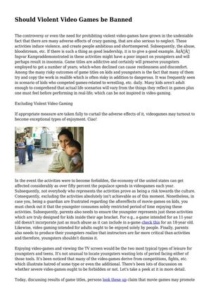 Should Violent Video Games be Banned