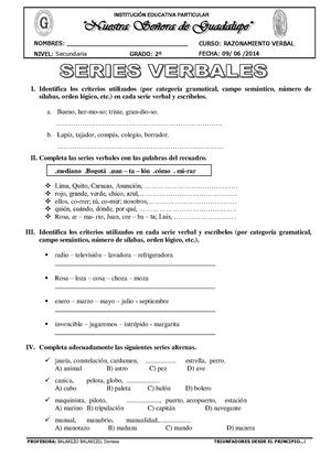 SERIES VERBALES 2DO SEC.
