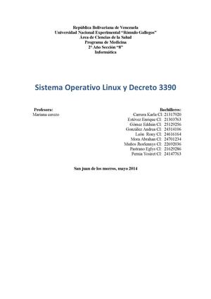 Sistema operativo Linux, decreto 3390