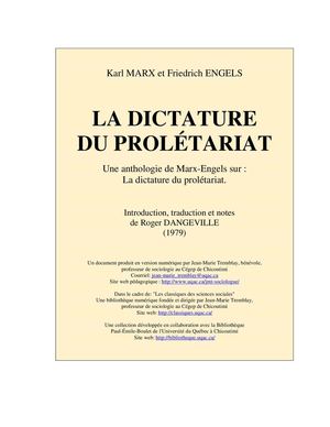 Karl Marx et Friedrich Engels : la dictature du prolétariat (anthologie)
