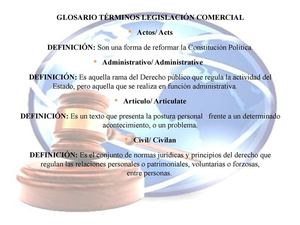 GLOSARIO LEGISLACIÓN COMERCIAL