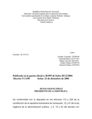 segundo informe decreto 3390