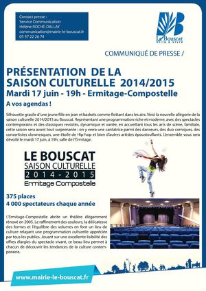 COMMUNIQUE DE PRESSE SAISON CULTURELLE 2014-2105