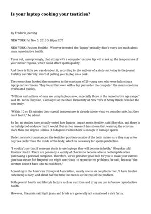 Is your laptop cooking your testicles?