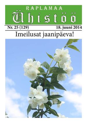 Raplamaa Ühistöö nr 25 (129), 18. juuni 2014