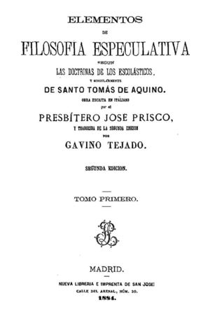 Elementos de Filosofia Especulativa-Tomo I-Prisco