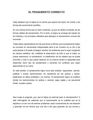 el pensamiento correcto