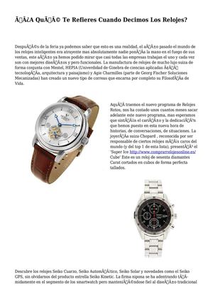 ¿A Qué Te Refieres Cuando Decimos Los Relojes?