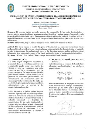 Propagación de ondas longitudinales y transversales en medios elásticos continuos