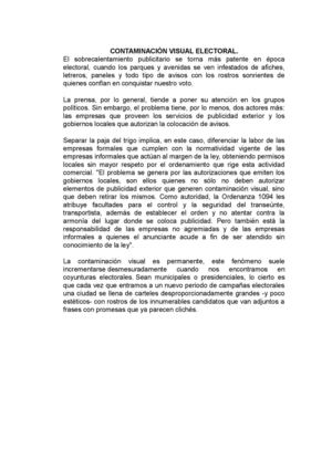 contaminación visual electoral.