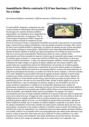 Inmobiliaria Oferta contraria Cómo funciona y Cómo No a Golpe