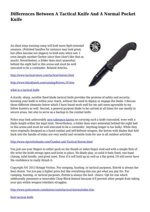 Differences Between A Tactical Knife And A Normal Pocket Knife