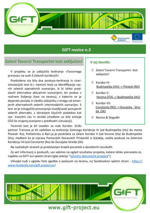 GIFT Newsletter n. 3 - SLOVENIAN