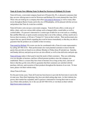 tent rental in Newtown