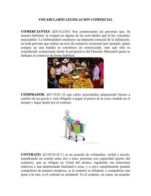 GLOSARIO LEGISLACION COMERCIAL