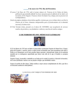 Fechas cívicas del Ecuador