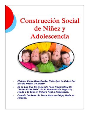CONSTRUCCION SOCIAL DE LA NIÑEZ Y LA ADOLESCENCIA