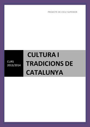 CULTURA I TRADICIONS DE CATALUNYA