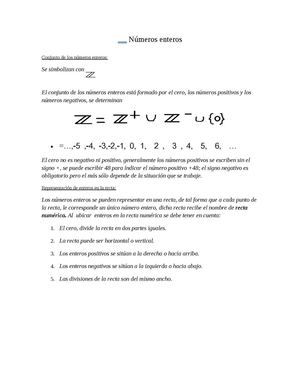 NÚMEROS ENTEROS