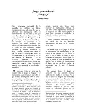Bruner Pensamiento Lenguaje
