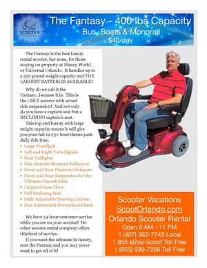 Fantasy Orlando Scooter Rental for Disney World and Universal Orlando