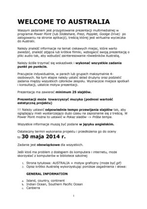 What do you know about Australia? step by step instructions