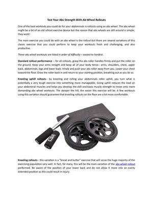 What Are The Different Ab Wheel Workouts?