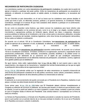 MECANISMOS DE PARTICIPACIÓN CIUDADANA