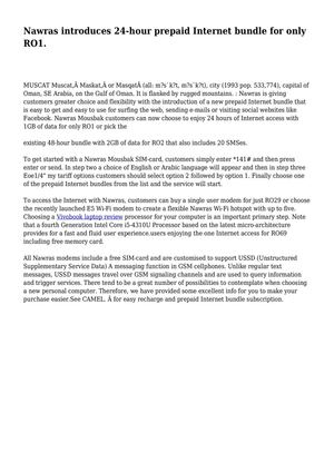 Nawras introduces 24-hour prepaid Internet bundle for only RO1.