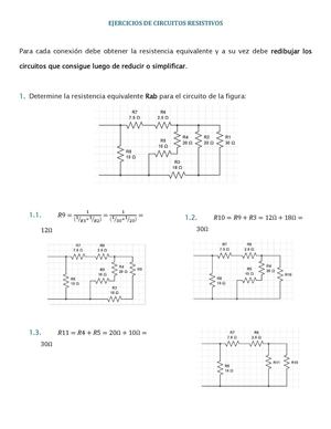 EJERCICIOS DE CIRCUITOS RESISTIVOS