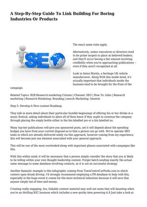 A Step-By-Step Guide To Link Building For Boring Industries Or Products