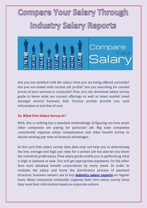 Compare Your Salary Through Industry Salary Reports