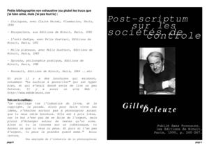 Post-scriptum sur les sociétés de contrôle - Deleuze