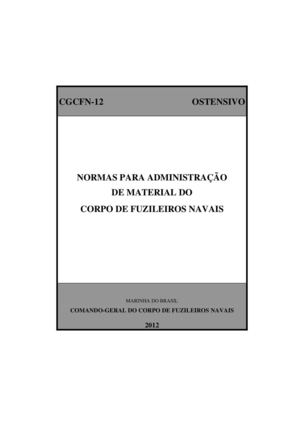 CGCFN-12 - Normas para Administração de Material do Corpo de Fuzileiros Navais