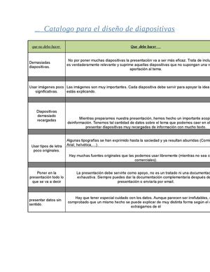 Catalogo para el diseño de diapositivas