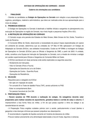 Estágio de Operações no Cerrado EOCER