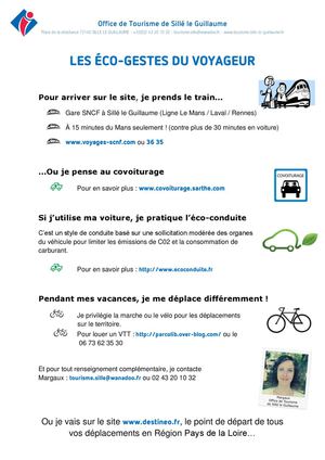 Les éco-gestes du voyageur