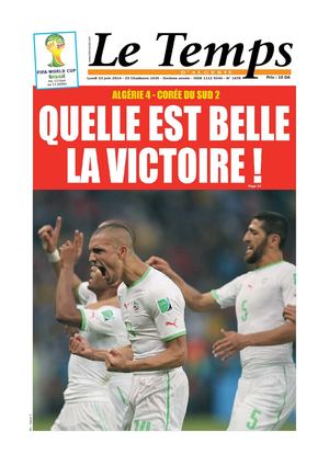Le Temps d'Algérie Edition du Lundi 23 Juin 2014